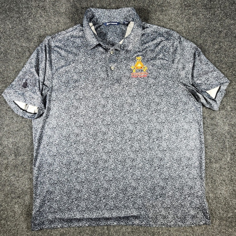 Cutter & Buck Polo Shirt Mens XL Black White Montecristo Golf Classic Logo - Picture 2 of 10